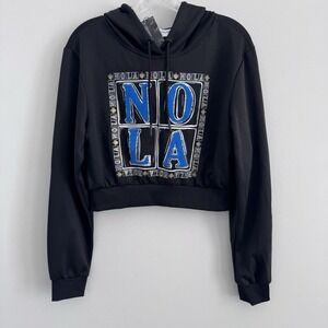 Women's Desiree Collection NOLA Cropped Hoodie Size S Black NWT